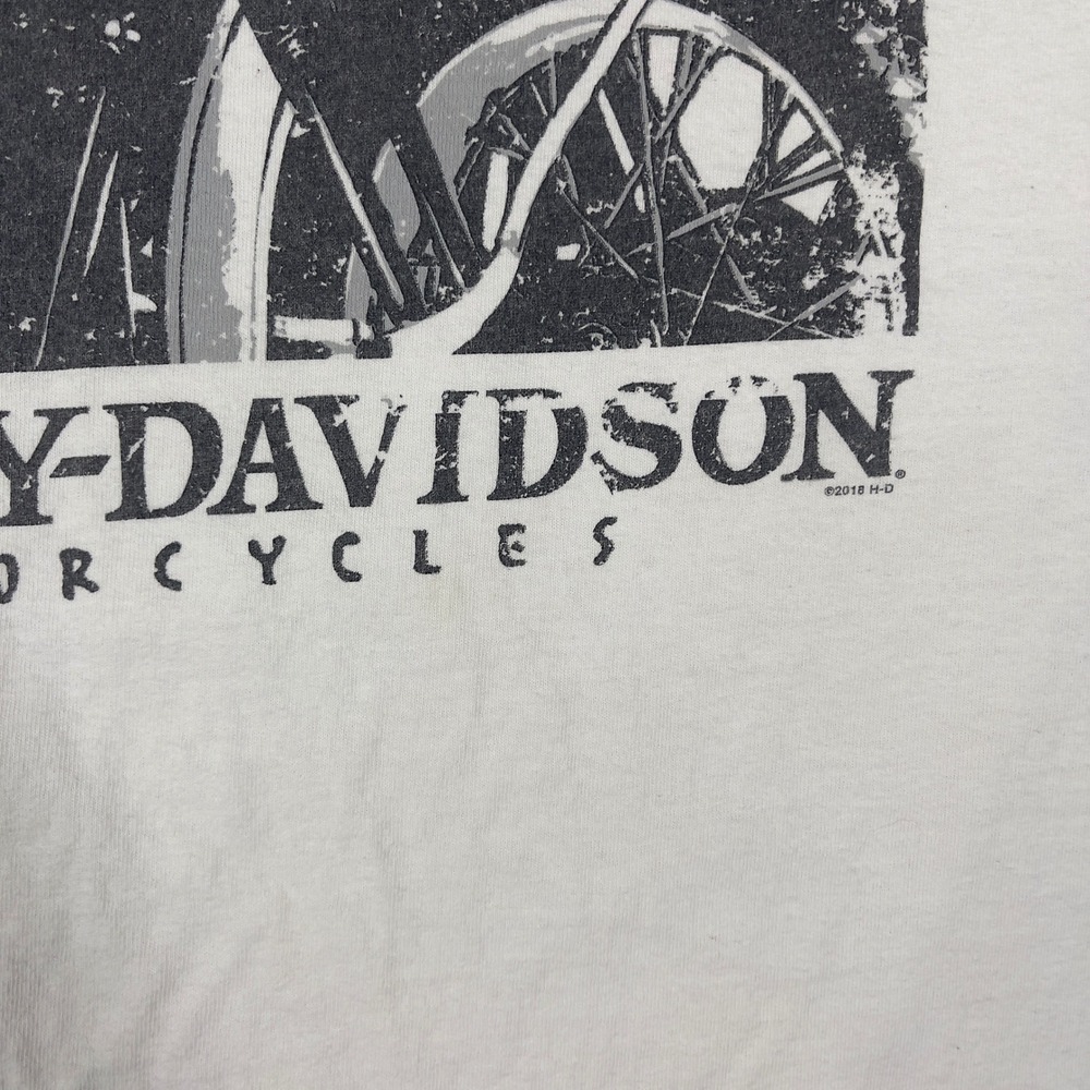 Harley-Davidson Graphic T-Shirt Mens Large White Barnett El Paso Texas Flame L - Picture 7 of 8